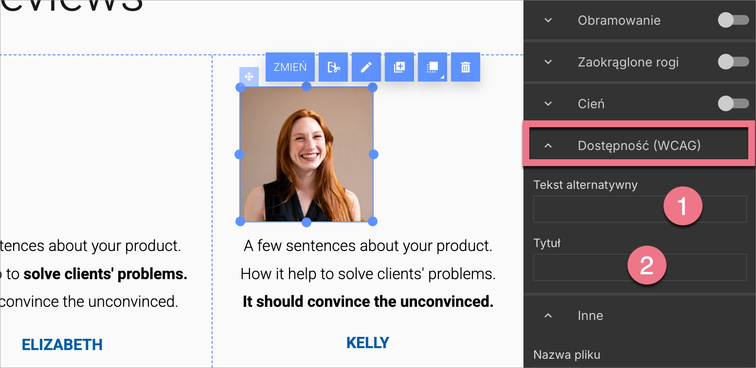 Dodawanie tekstu alternatywnego