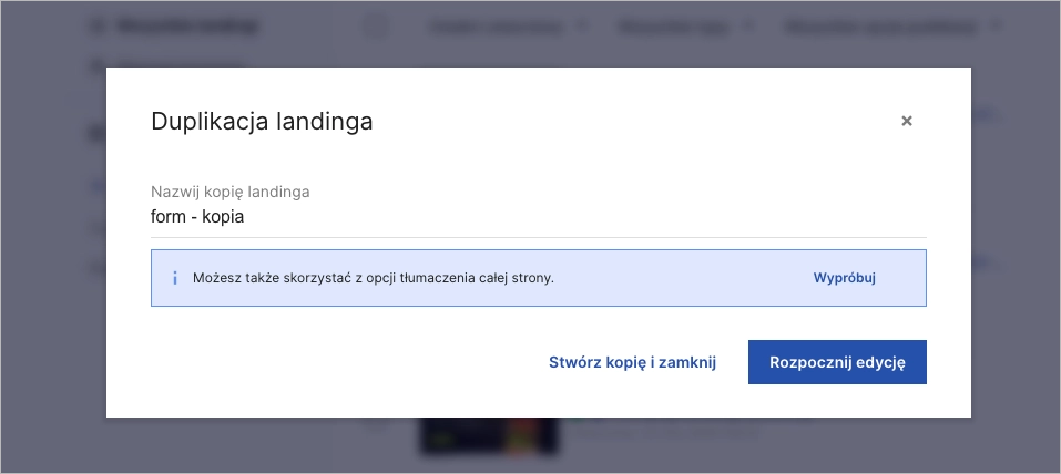 Nadawanie nazwy zduplikowanej stronie