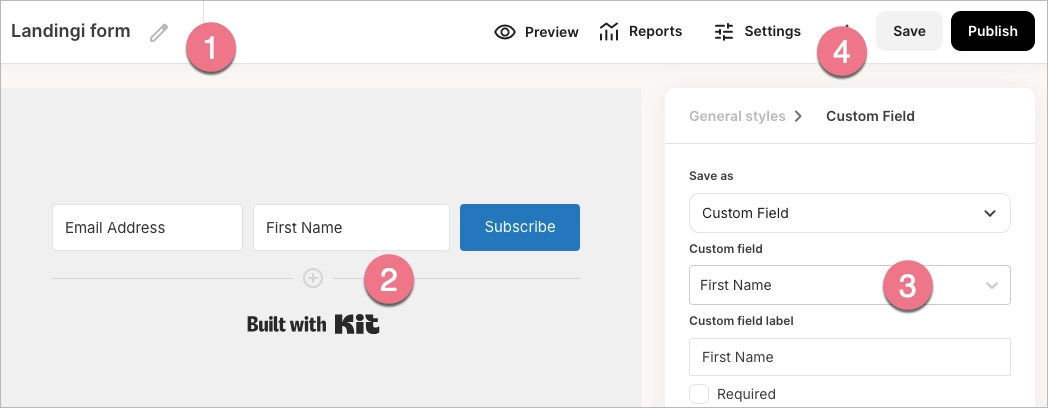 Creating a form in Kit