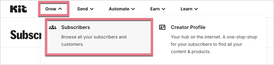 Where to find subscribers in Kit