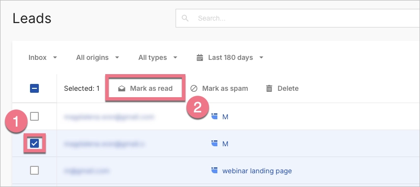 Marking leads as read