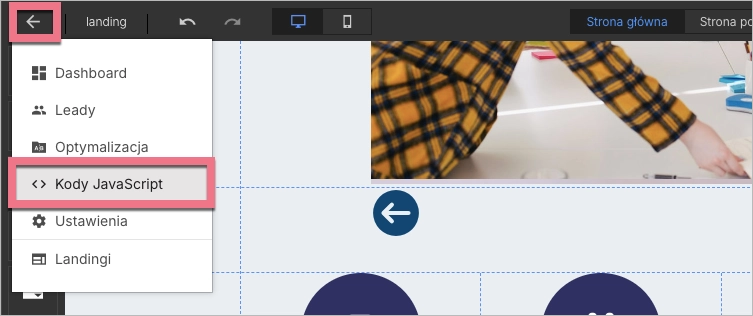 Nawigacja do kodów JavaScript z edytora
