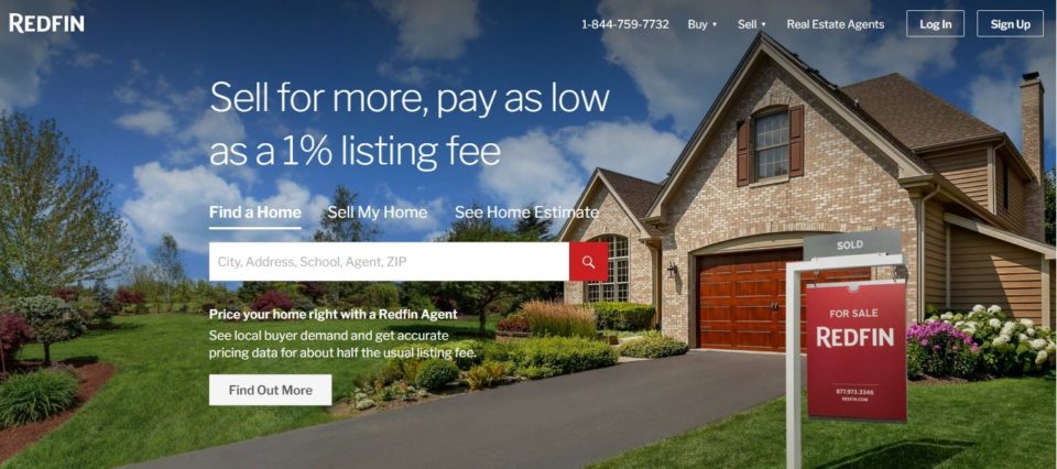 Página de destino do setor imobiliário