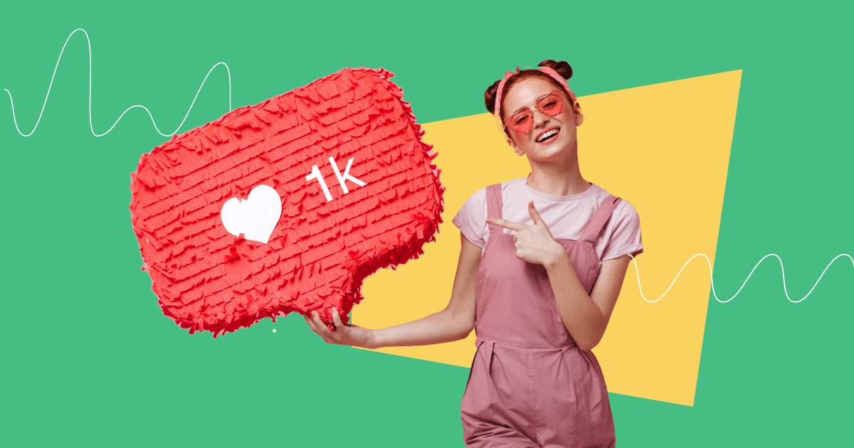 Influenciador de mídia social com mil seguidores