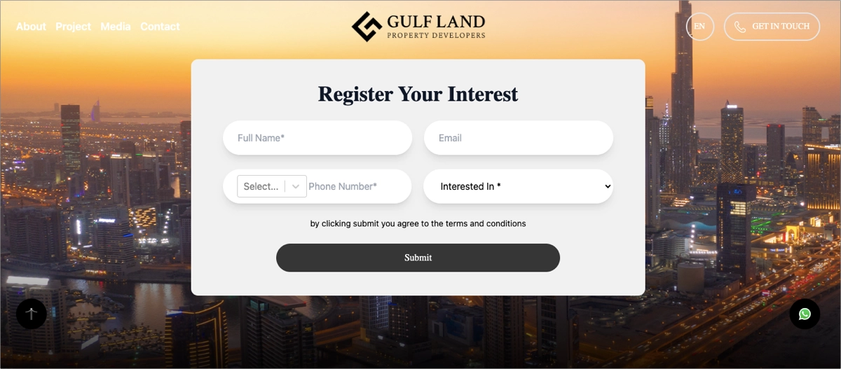 real estate dedicated web page example