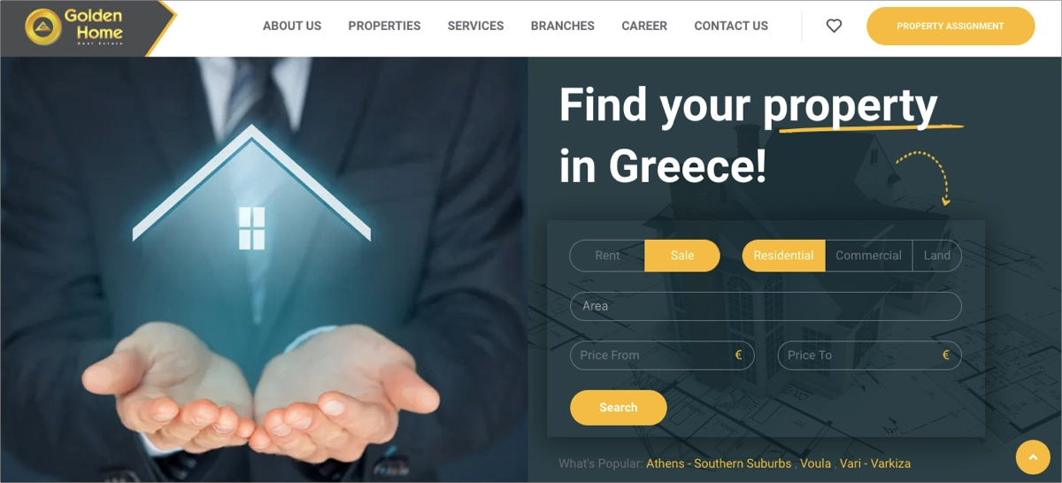 home search landing page example