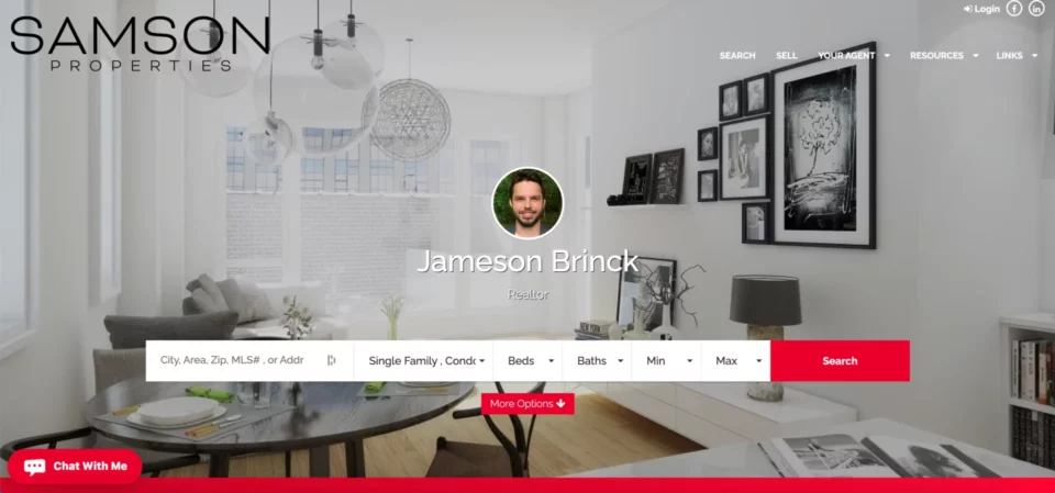 Página de destino do corretor de imóveis