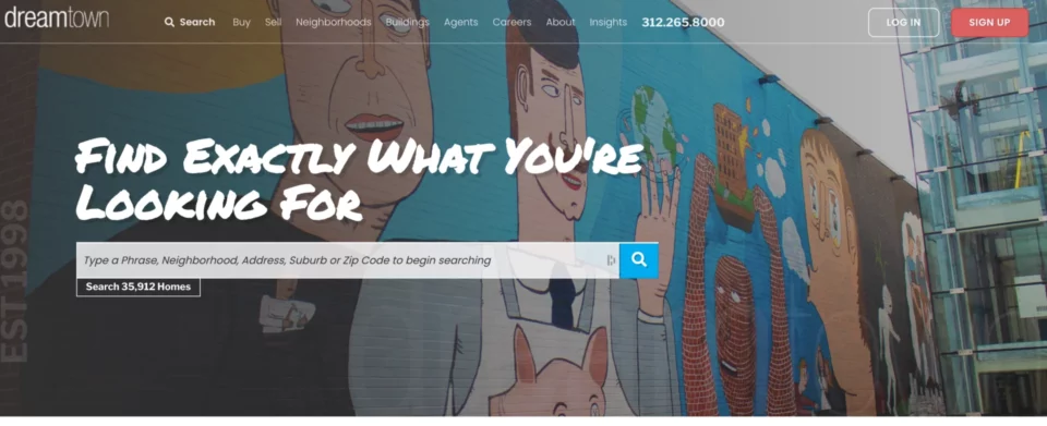 ótima página de destino de imóveis quanto ao design da página