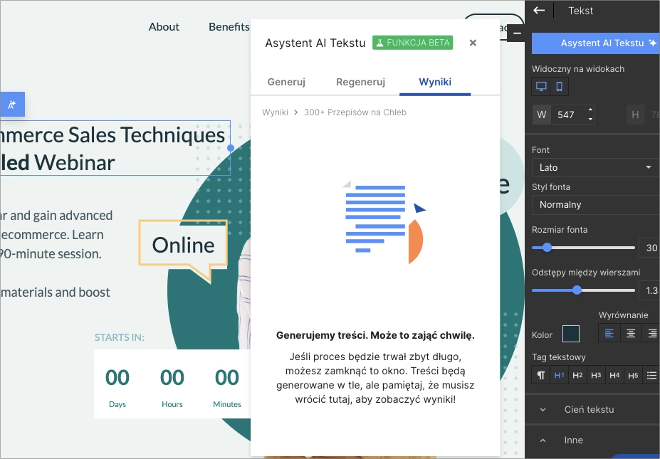 Generowanie tekstów przez AI może potrwać parę minut