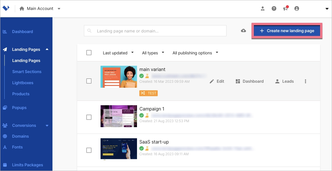 Wie erstelle ich eine Landing Page in Landingi?