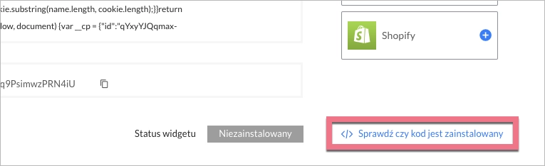Sprawdzanie, czy kod jest zainstalowany