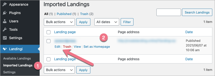 wordpress landingi plugin