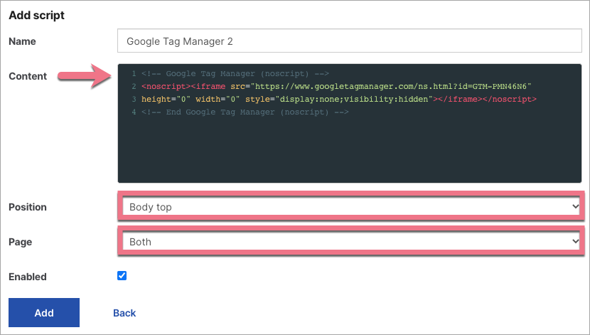 install google tag manager in landingi