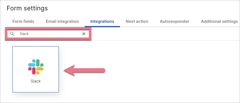Slack integration in Landingi