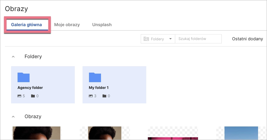 Galeria obrazów dla subkonta w Landingi