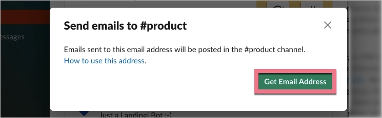 Kliknij Get Email Address.