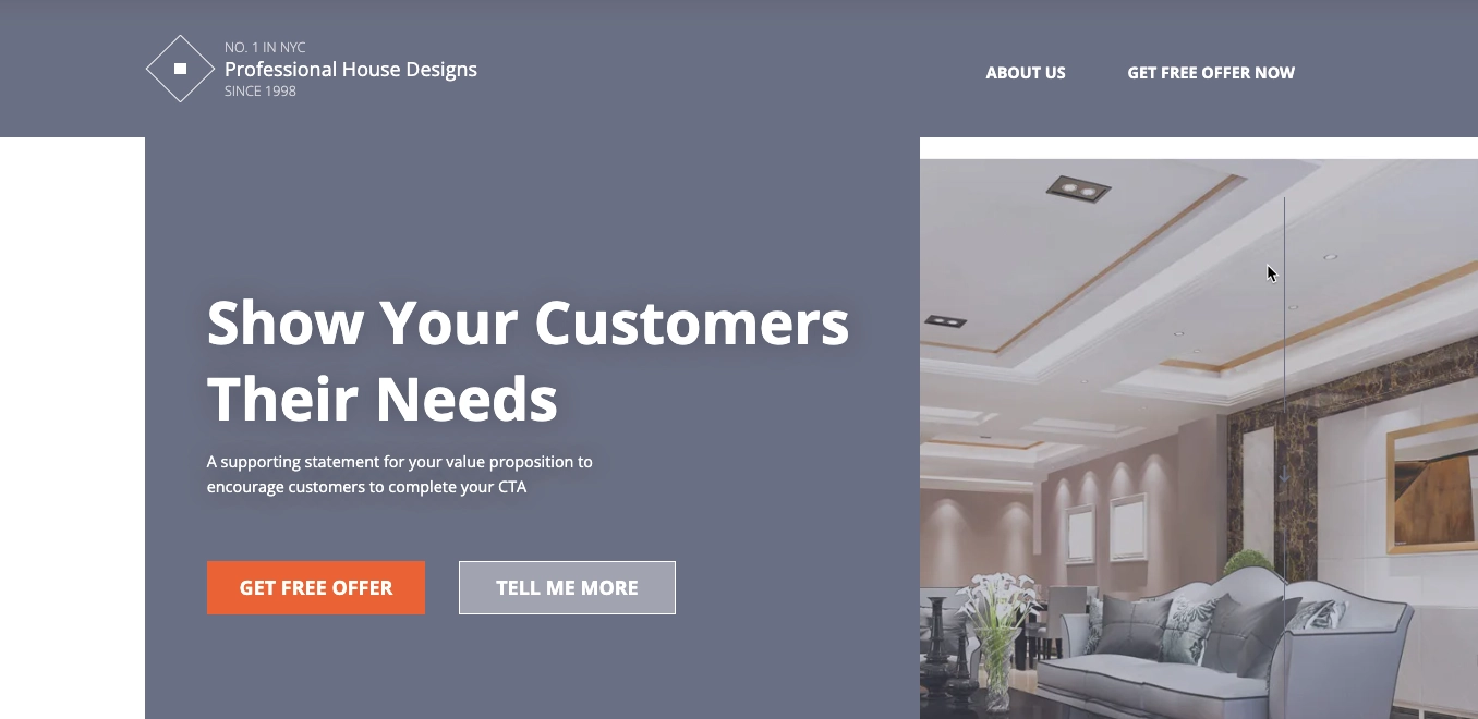architecture design landing page template