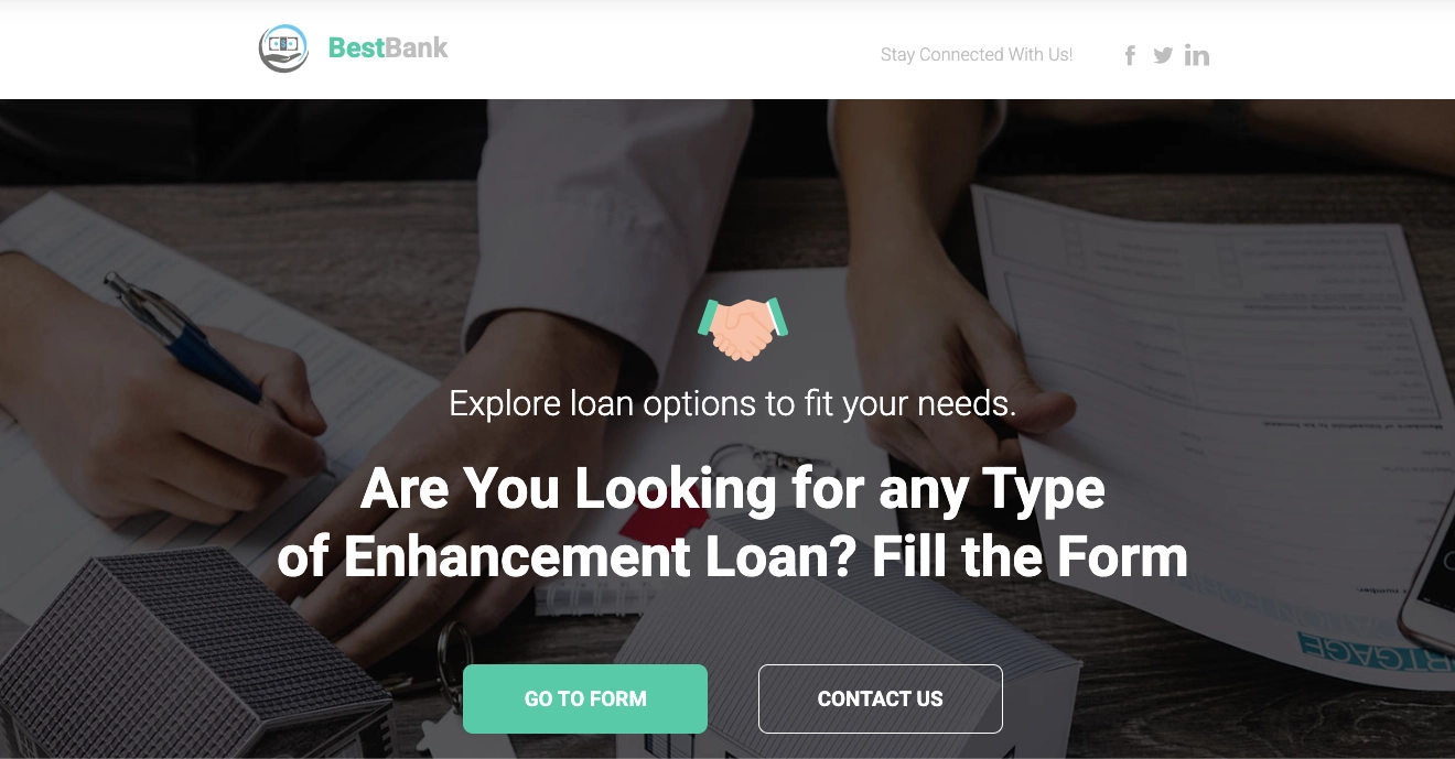loan offer landing page template