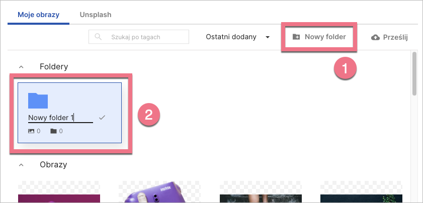 Tworzenie nowego folderu obrazów
