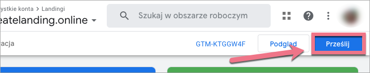 prześlij google tag manager