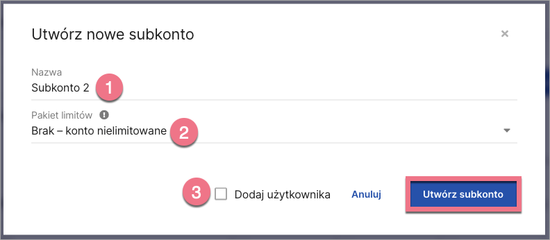 subkonto dla agencji