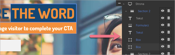 Zaznaczanie kilku elementów w kreatorze Landingi