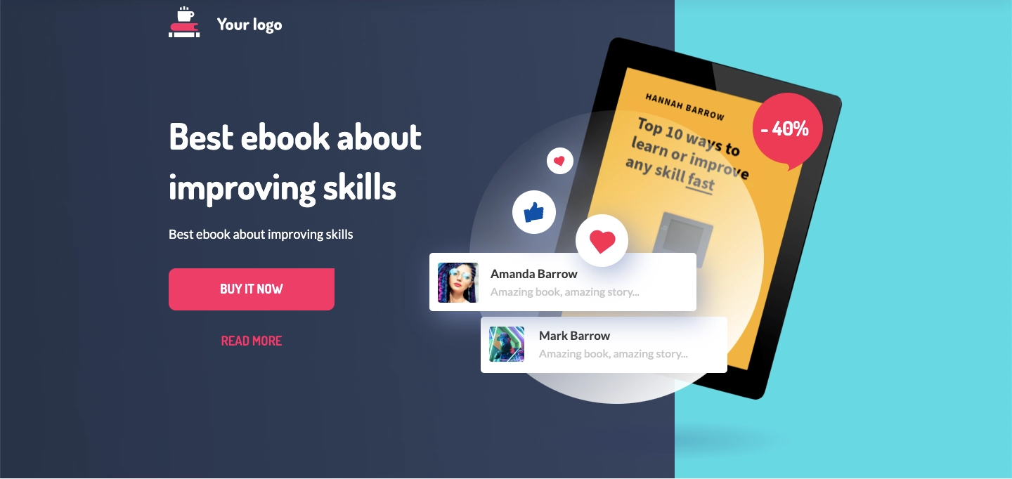 Ebook landing page template