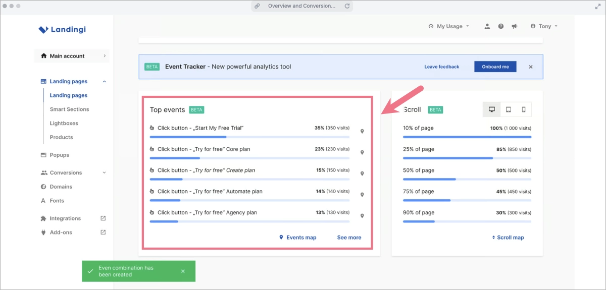 measuring landing page success