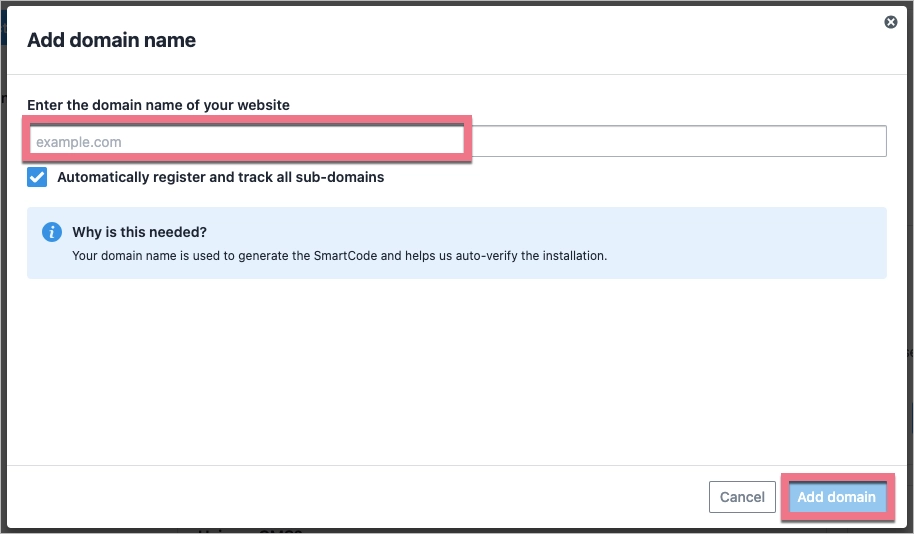 Add domain to VWO SmartCode