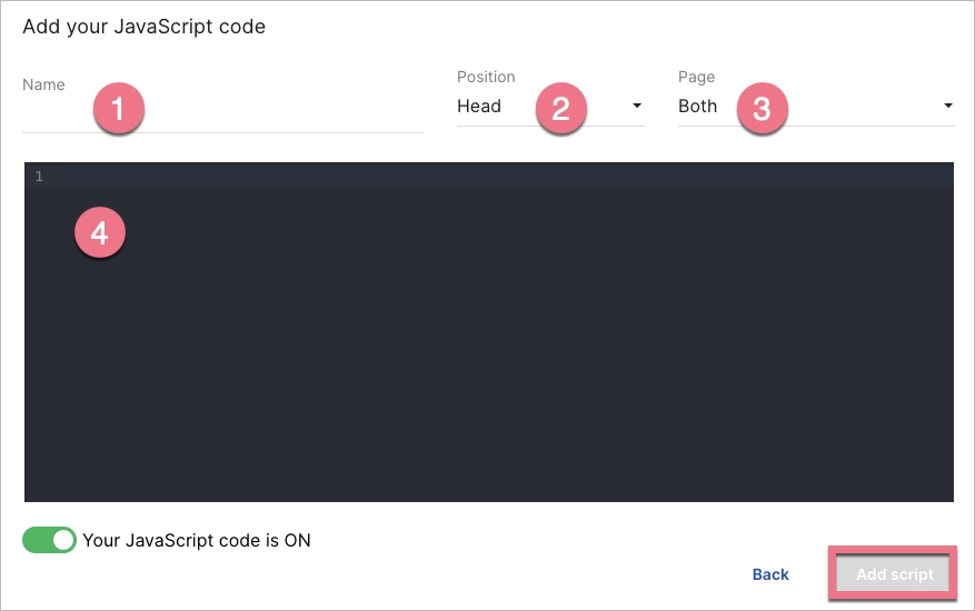 Adding Google Analytics tag to landing page
