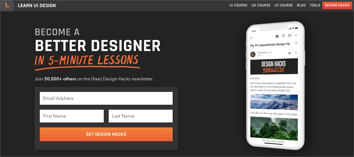 ejemplos de captación de clientes - generación de clientes potenciales landing page