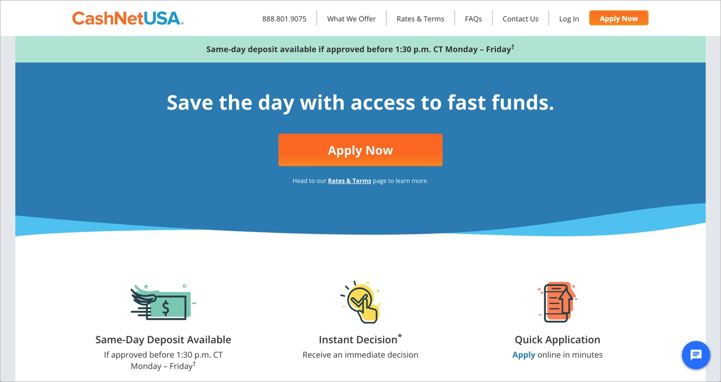 Example of a good finance landing page