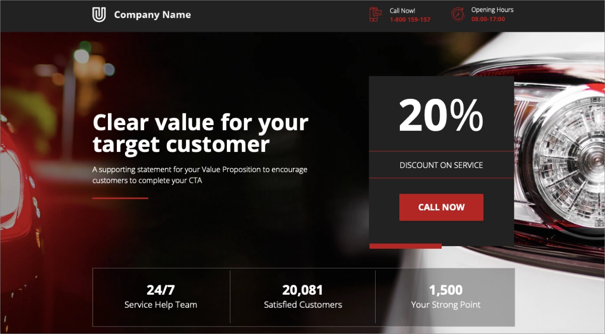 local dealership special offer page template