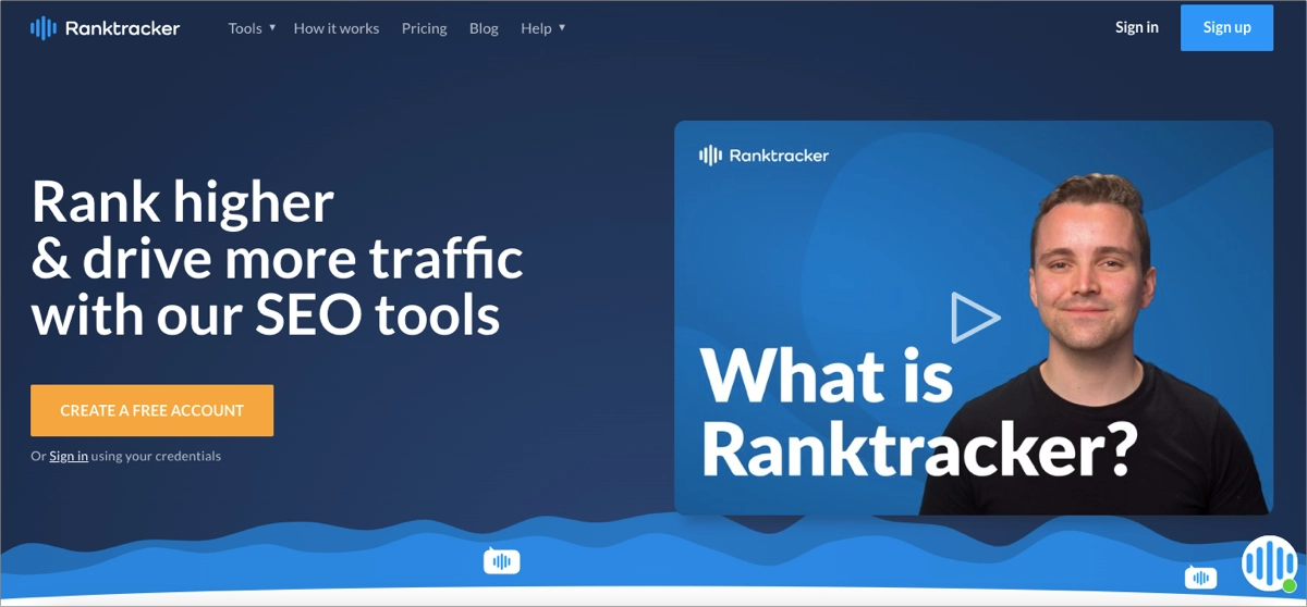 landing page with video - example