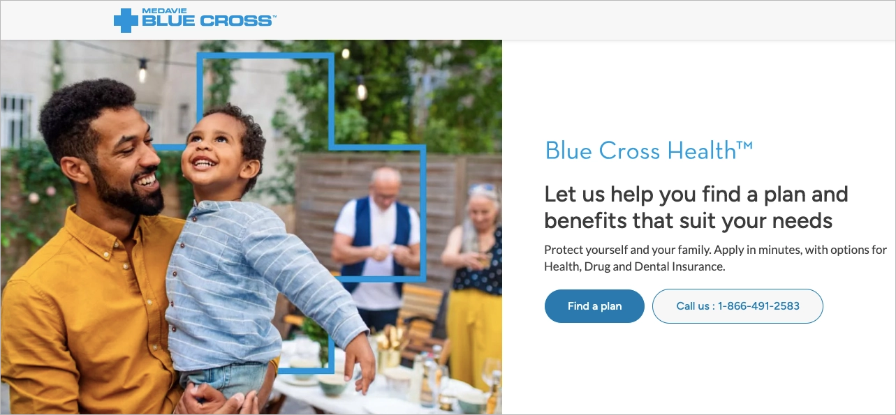 insurance landing page example