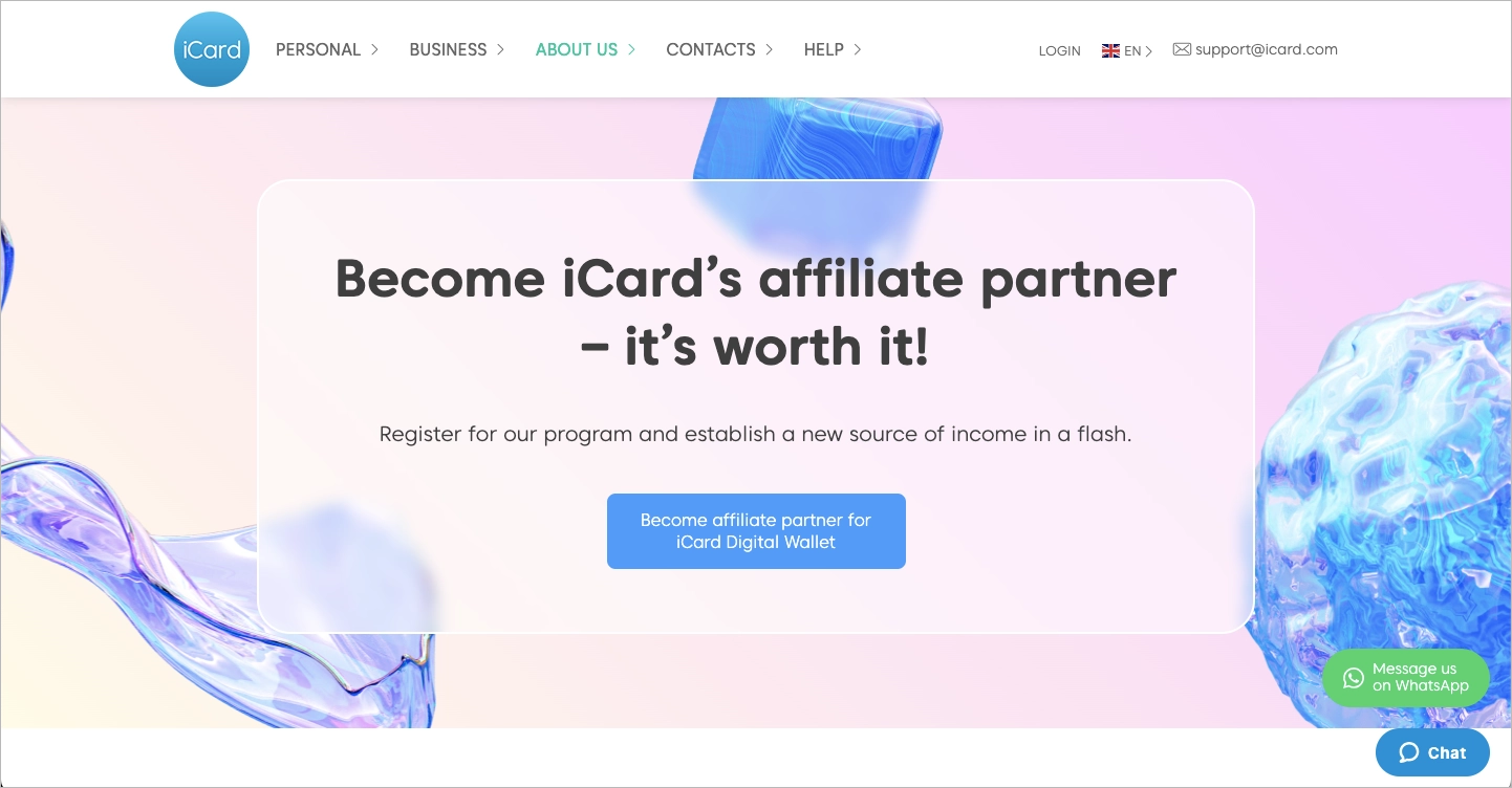 Ejemplo de marketing de afiliación moderno landing page.