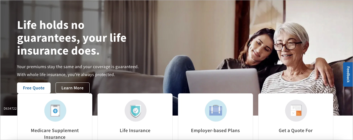 insurance landing page example