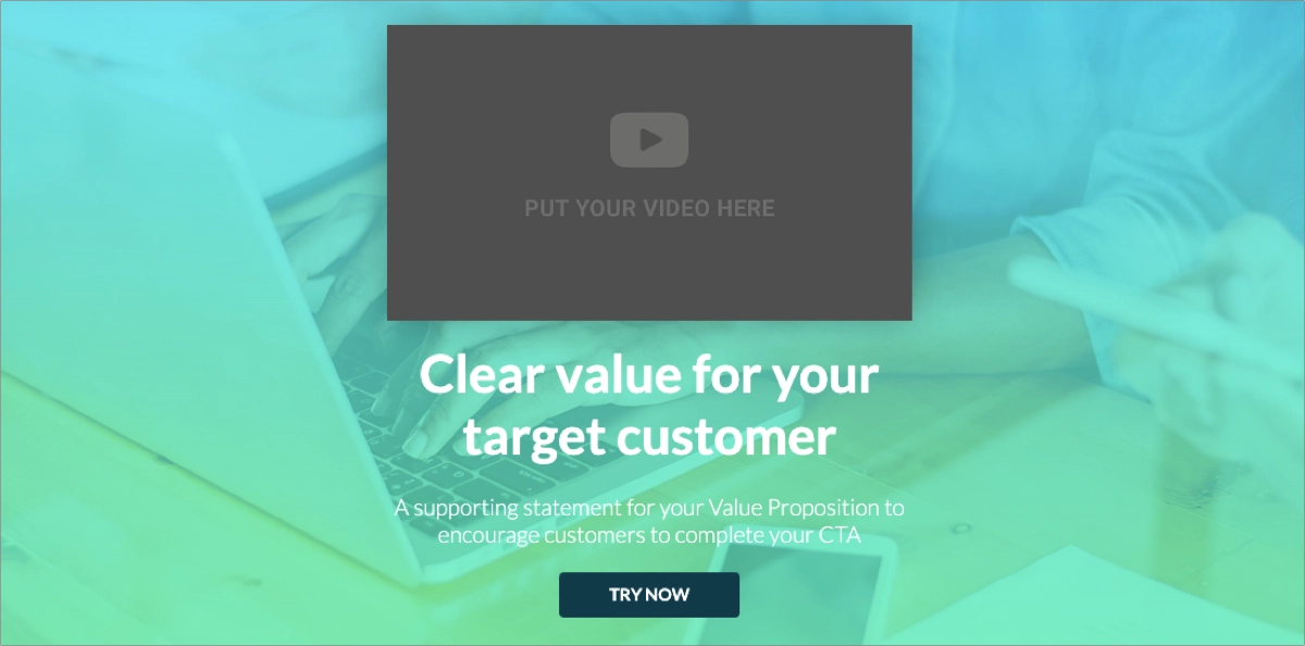 perfect lead generation page for startup - template