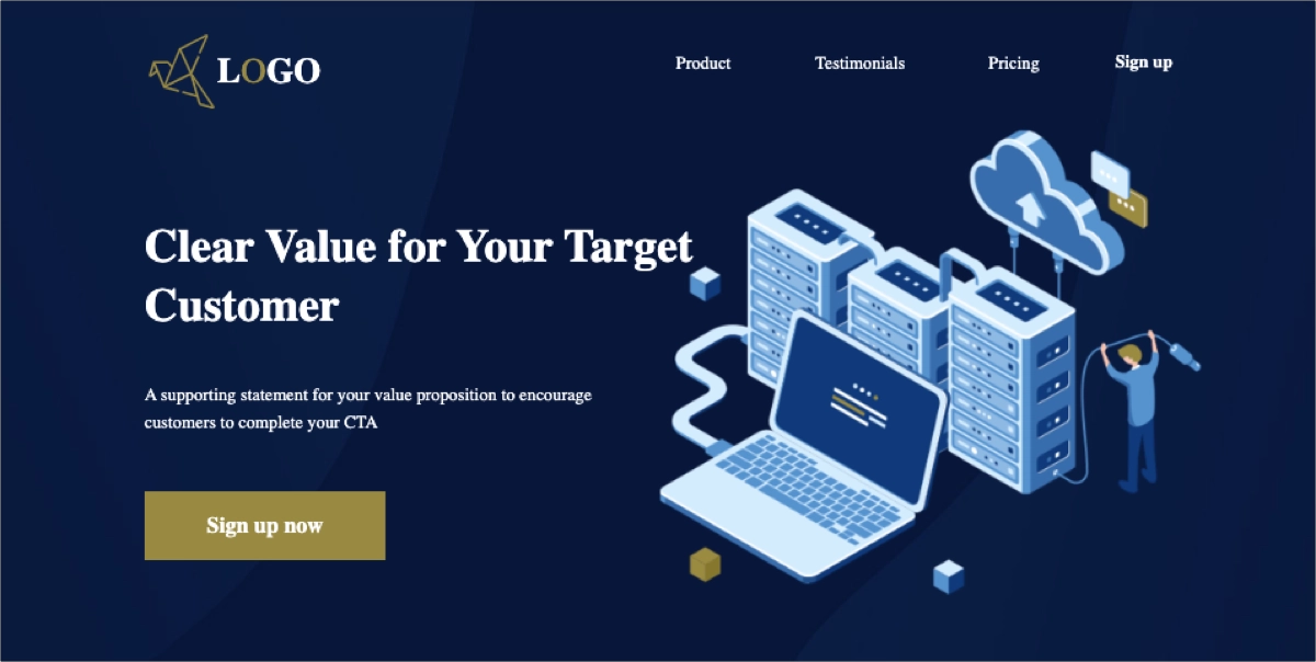 a template for landing pages with lead capture forms
