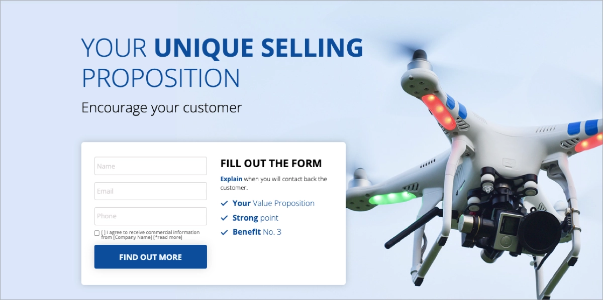 conversion page for startup - template