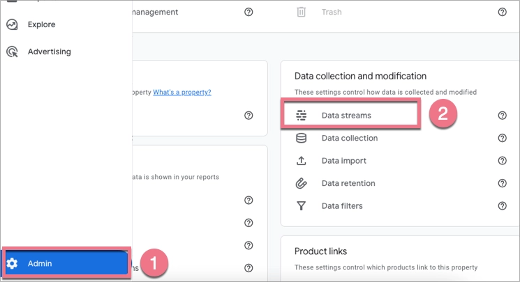 EventTracker and GA4 integration, Admin tab