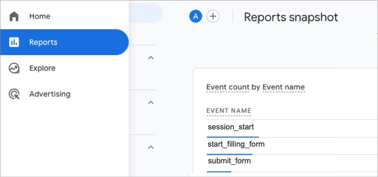 EventTracker and GA4 integration, Reports