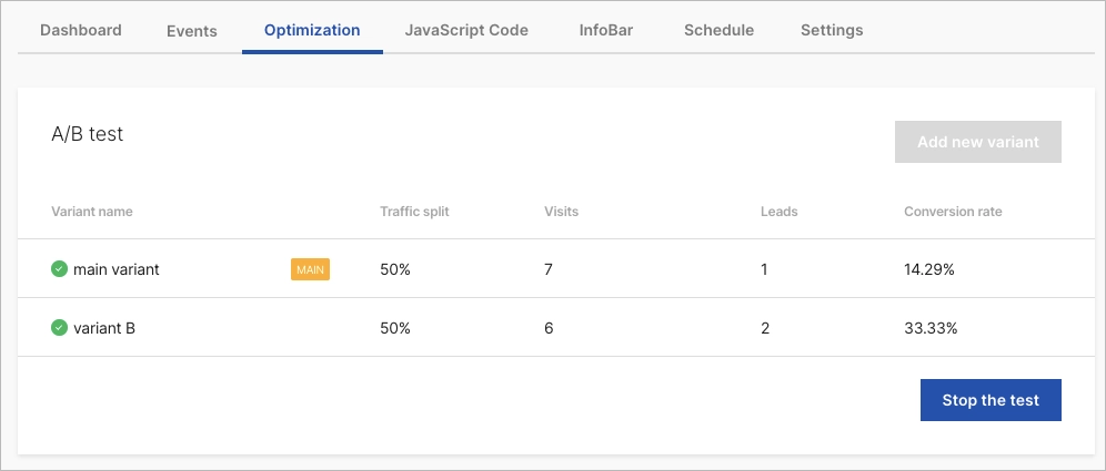 Landingi platform view