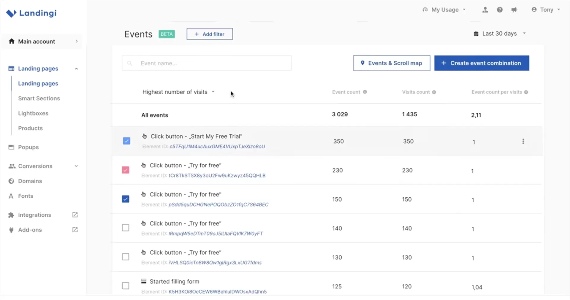 Google Analytics alternative for landing pages