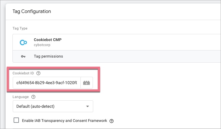 Cookiebot CMP configuration in GTM