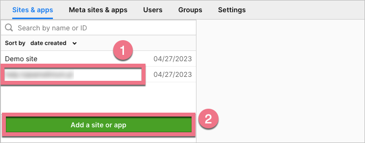 Piwik PRO integration with Landingi - select site