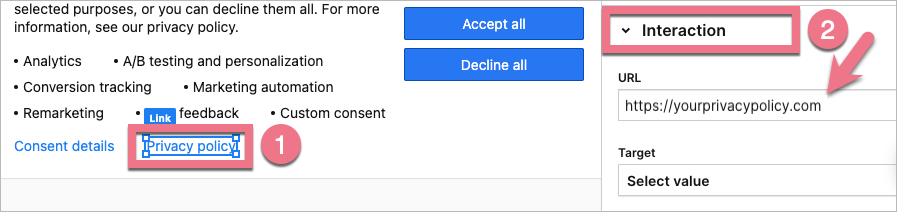 Editing Piwik PRO consent forms