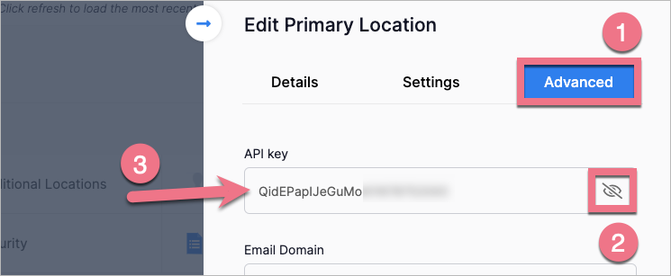 Copy API key from Thrive Coach