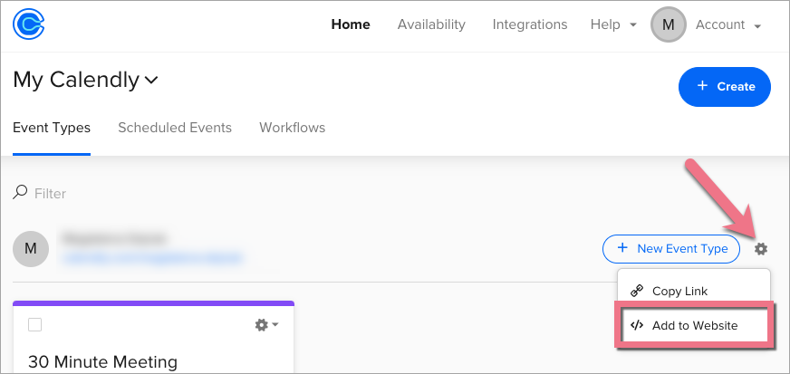 Integration with Calendly (adding a calendar to a landing page)