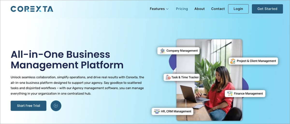full landing page design example
